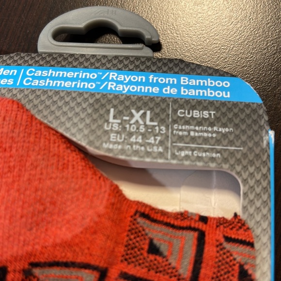 Sockwell Essentials men’s Cubist merino socks in poppy size L/XL - Picture 3 of 8